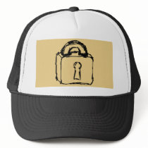 Padlock. Top Secret or Security Icon. Mesh Hats