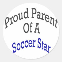 Padre orgulloso de una estrella de fútbol etiquetas redondas
