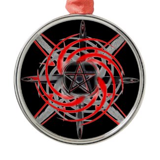 Pagan Star Premium Round Ornament ornament