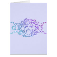 Pagan Wiccan Triple Moon Goddess Greeting Card