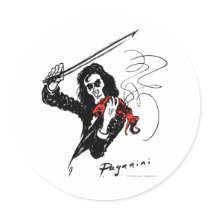 Paganini color3 b&w&red 300dpi round sticker