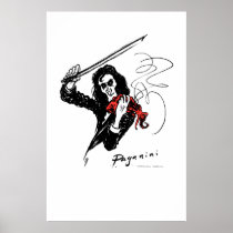 Paganini playing red violin print