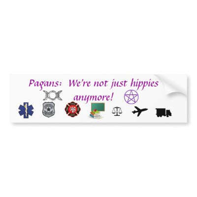 Pagans not hippies bumper sticker by emeraldsage