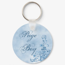 Page Boy Keychain: Sky Blue Elegance