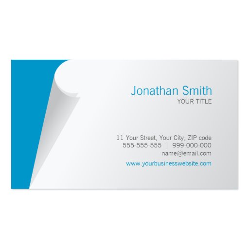 Page Curl business card