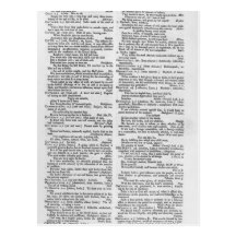 Page from a Dictionary Postcards