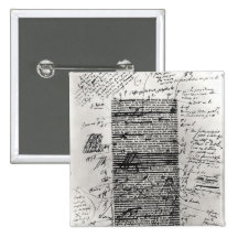 Page from one of Balzac's works Pinback Button