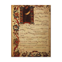 Page of Musical Notation with historiated Post Card