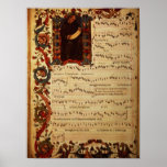 Page of Musical Notation with historiated posters