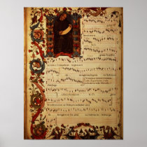 Page of Musical Notation with historiated Print