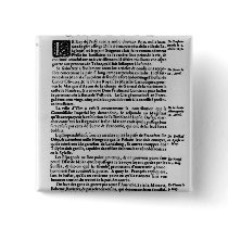 Page of text from 'La Gazette' Pinback Buttons