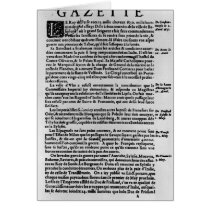 Page of text from 'La Gazette' Card