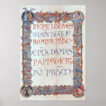 Page of text with a floriated border poster