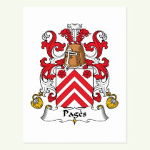 Pages Family Crest Postcard