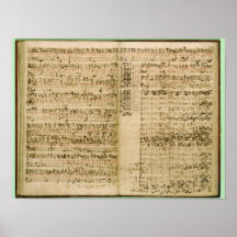 Pages from Score of the 'The Art of the Fugue' Poster
