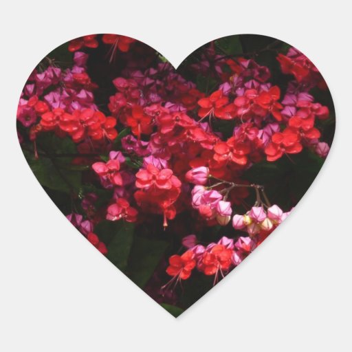 Pagoda Flowers Heart Sticker
