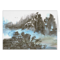 Pagoda in the Mountains Blank Card cards