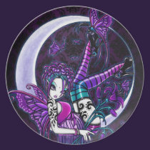 Paige Crescent Moon Butterfly Fairy Plate plates