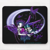paige, dark, rainbow, flower, moon, fairy, myka, jelina, mousepad, fairies, faery, fairy mousepads, art, Mouse pad with custom graphic design