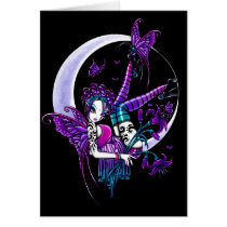 butterfly, moon, butterflies, tattoos, flower, fairy, faery, fae, faerie, fairies, fantasy, paige, myka, jelina, art, butterflies and moths, Card with custom graphic design