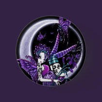 "Paige" Rainbow Butterfly Moon Fairy Button buttons