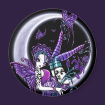 "Paige" Rainbow Butterfly Moon Fairy Magnet magnets