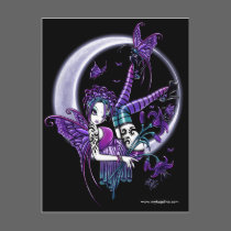 Paige Tattoo Moon Flower Fairy Postcard by mykajelina Paige Tattoo Moon Flower Fairy Postcard