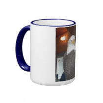 Paige the Bald Eagle - Welcome Home Wayne mugs by lfburns Paige the Bald Eagle - Welcome Home Wayne mugs