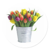 pail of tulips stickers by Ceyzpurplestang pail of tulips stickers