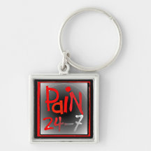 Pain 24/7 button badge - chronic Invisible illness Keychain