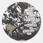 pain is not the origin of thought or wisdom stickers