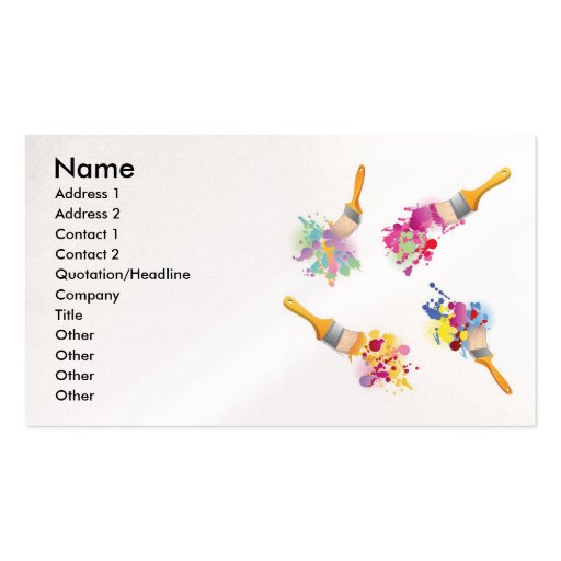 Paint3, Name, Address 1, Address 2, Contact 1, ... Business Card Templates
