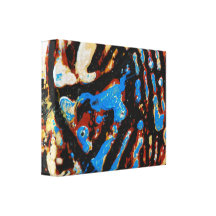 Paint blue black white macro gallery wrap canvas