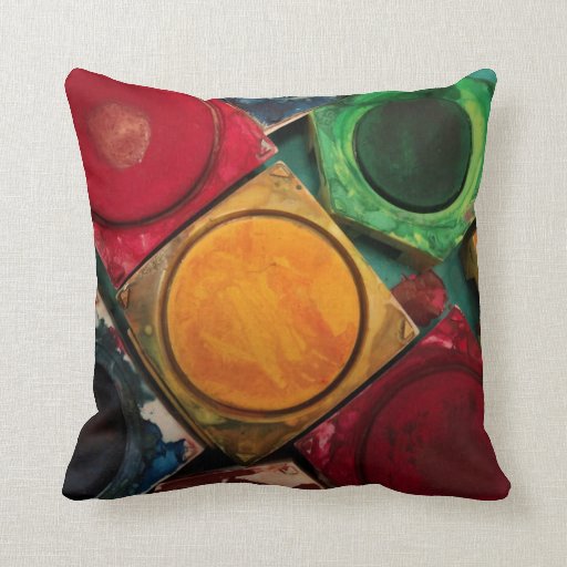 PAINT BOX THROW PILLOW Zazzle