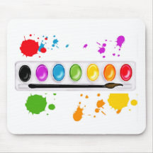 paint box with splatters mouse pad