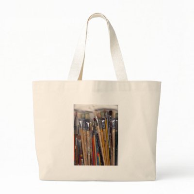 Paint Brushes Canvas Bags by dndartstudio