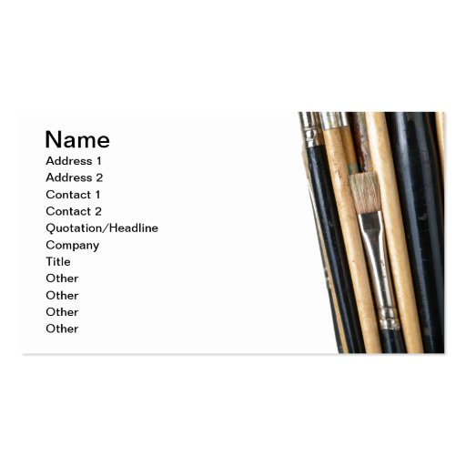 Paint Brushes Isolated On White Background Business Card Templates (front side)