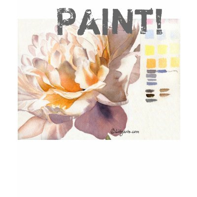 Paint! Flower Watercolor Tee Shirt by lillyarts