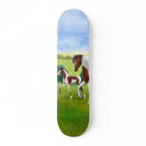 Paint Horse and Foal Skateboard by twopurringcats Paint Horse and Foal Skateboard