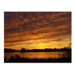 Paint it orange -cloudy lake sunset postcard