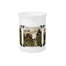 Paint Mare and Foal Beverage Pitcher