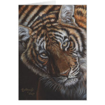 Paint Me Protect Us Tiger Original Painting Art Card