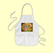 Paint My Love Owl aprons