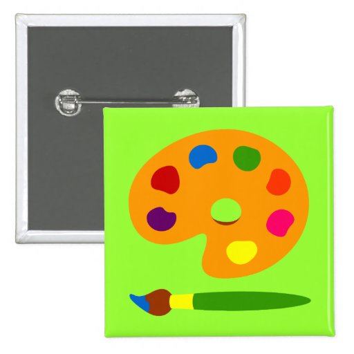 Paint Palette Art Pinback Buttons