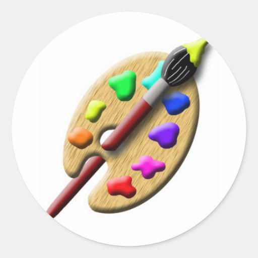 Paint Palette Classic Round Sticker Zazzle