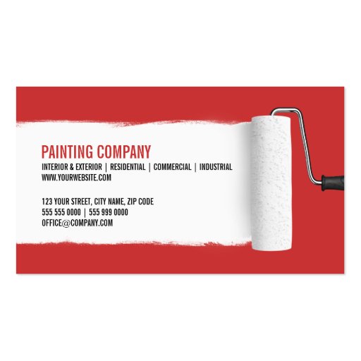 Paint Roller Painting Contractor business card (front side)