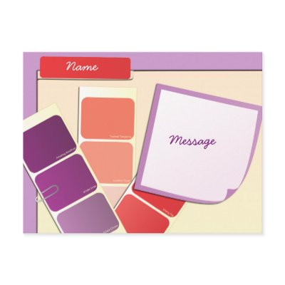 Paint Samples and Notes Post Cards by trennea