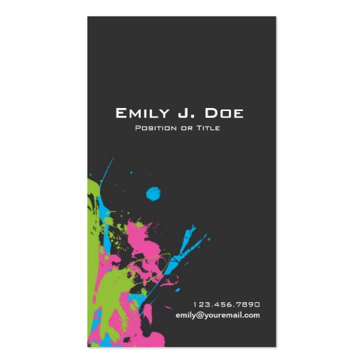 Paint Spatters Business Card (front side)