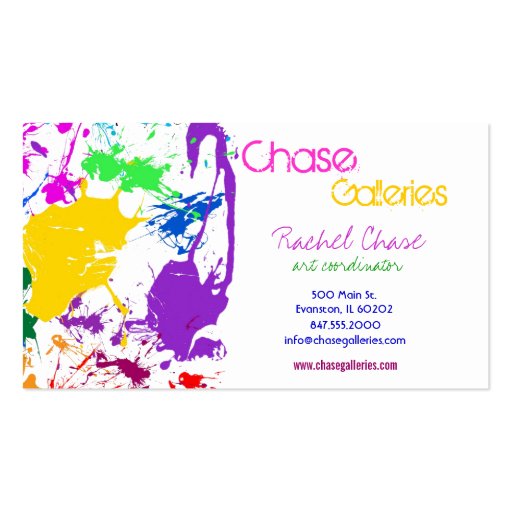 paint splash business card (front side)