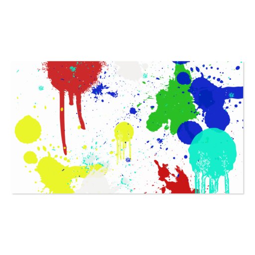 Paint Splashes Children's calling card Business Card Templates (back side)